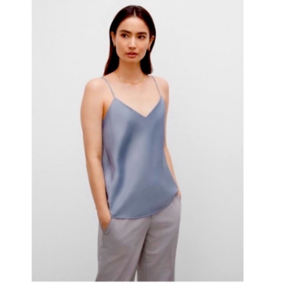 Club Monaco blue/grey satin top